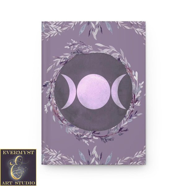 Hardcover Journal Purple Triple Moon Goddess Blank Book