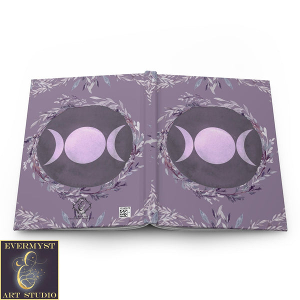 Hardcover Journal Purple Triple Moon Goddess Blank Book