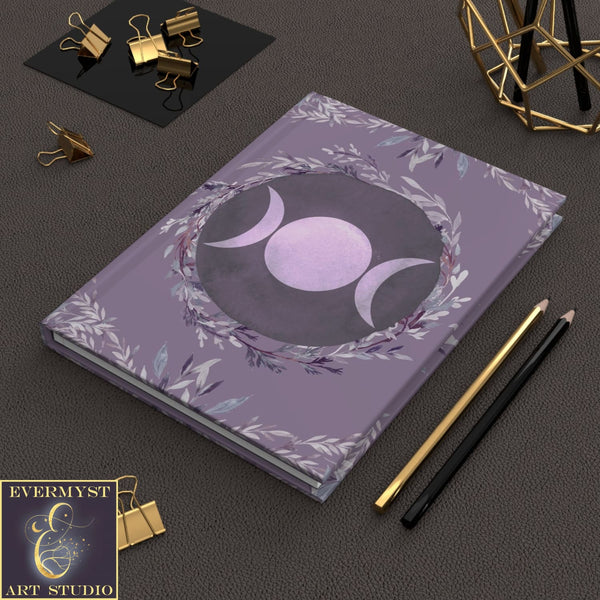 Hardcover Journal Purple Triple Moon Goddess Blank Book