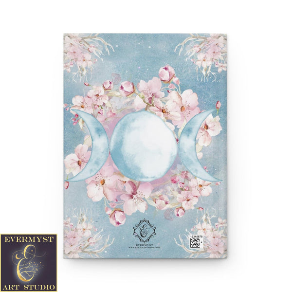 Hardcover Journal Spring Blossom Triple Moon Witch Wicca Ostara Blank Book