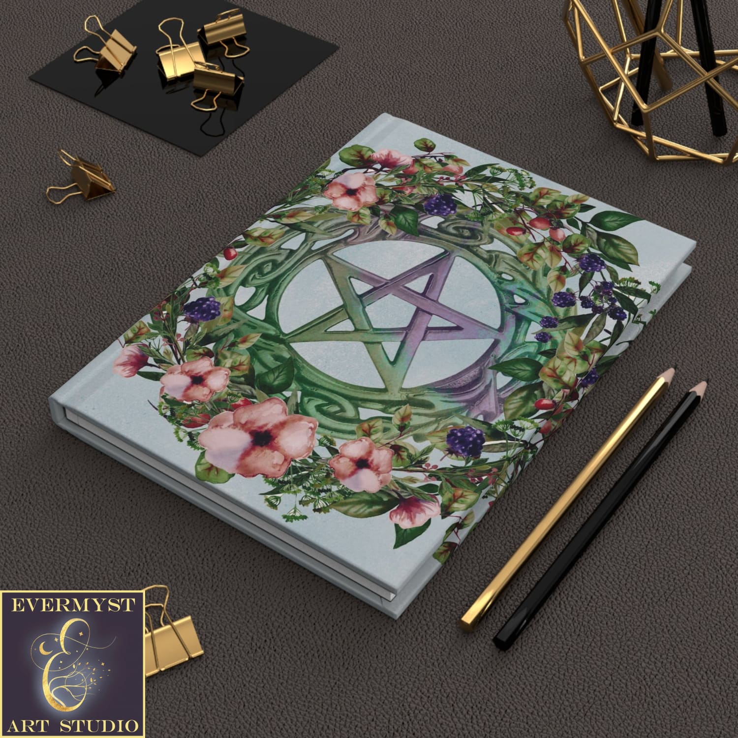 Hardcover Journal Summer Pentacle Witch Pagan Blank Book