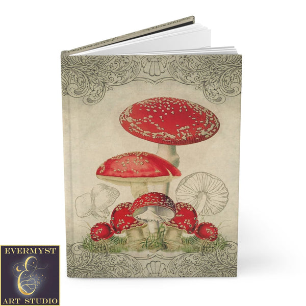 Hardcover Journal Toadstool Mushrooms Vintage Blank Book