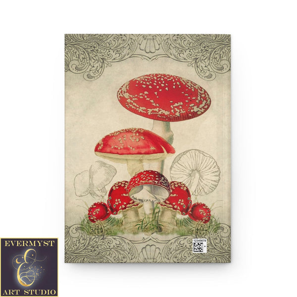 Hardcover Journal Toadstool Mushrooms Vintage Blank Book