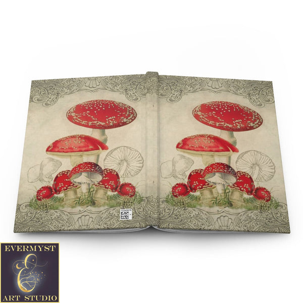 Hardcover Journal Toadstool Mushrooms Vintage Blank Book