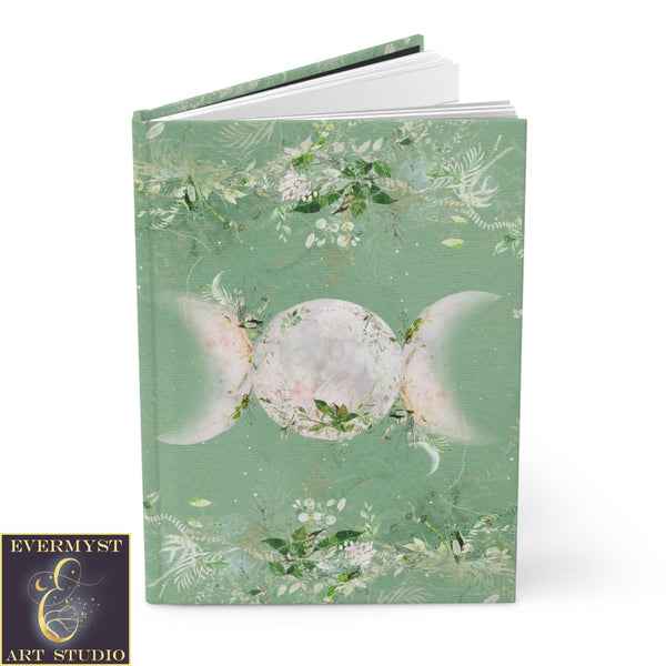 Hardcover Journal Triple Moon Green Witch Wicca Pagan Of Shadows Blank Book