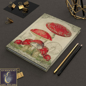 Hardcover Journal Vintage Botanical Mushrooms Blank Book