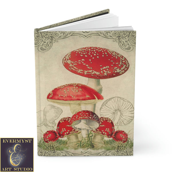 Hardcover Journal Vintage Botanical Mushrooms Blank Book