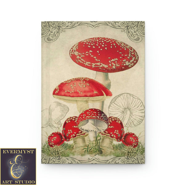 Hardcover Journal Vintage Botanical Mushrooms Blank Book