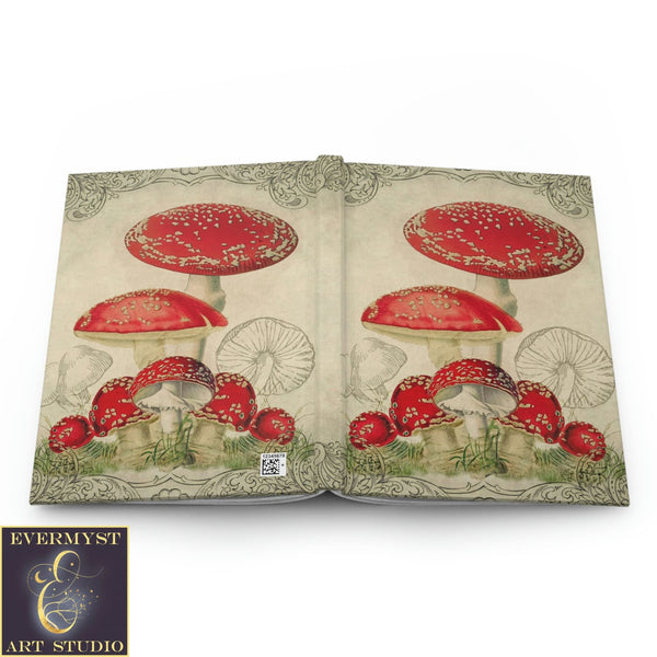 Hardcover Journal Vintage Botanical Mushrooms Blank Book