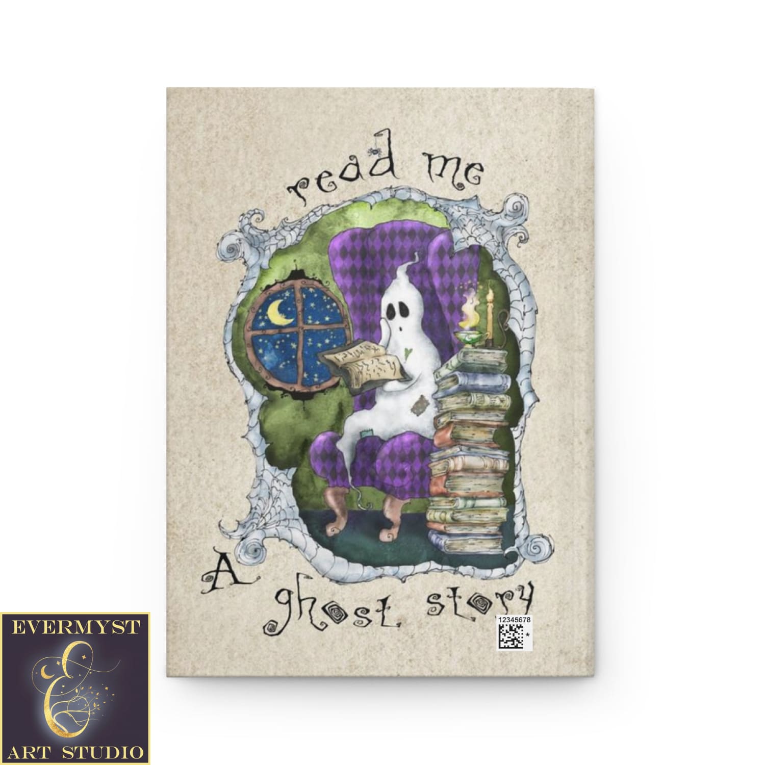 Hardcover Journal Whimsical Ghost Cute Spooky Blank Book