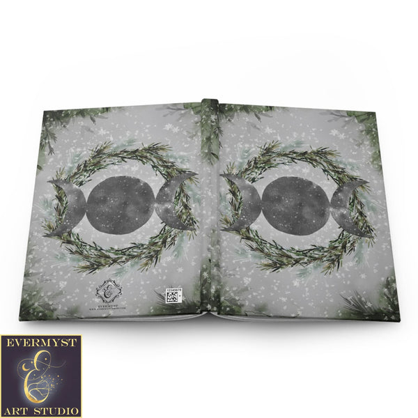 Hardcover Journal Winter Yule Moon Wicca Pagan Witch Solstice Blank Book