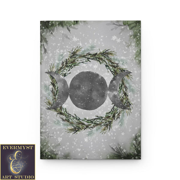 Hardcover Journal Winter Yule Moon Wicca Pagan Witch Solstice Blank Book