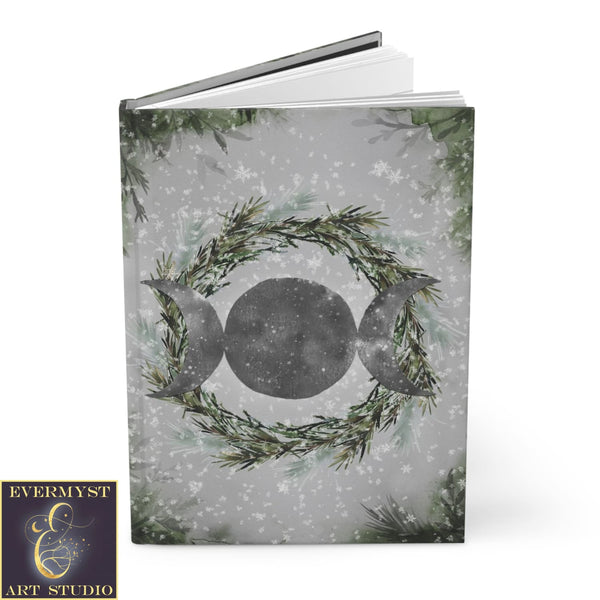 Hardcover Journal Winter Yule Moon Wicca Pagan Witch Solstice Blank Book