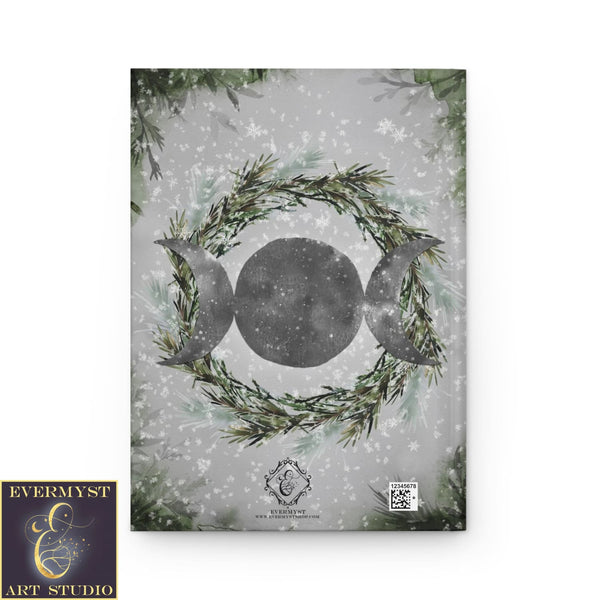 Hardcover Journal Winter Yule Moon Wicca Pagan Witch Solstice Blank Book