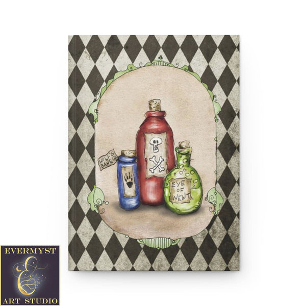 Hardcover Journal Witch Potion Bottles Cute Blank Book