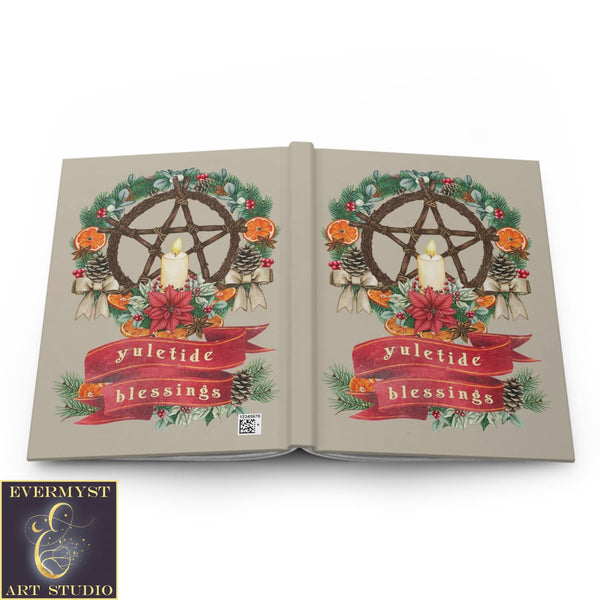 Hardcover Journal Yuletide Blessings Christmas Blank Book