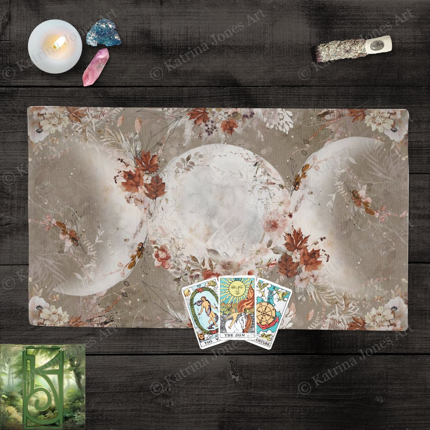 Tarot Cloth Altar Autumn Bounty Cotton Twill Rec