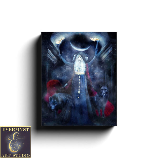 Hecate Art Goddess Print Painting Canvas Witchy Decor