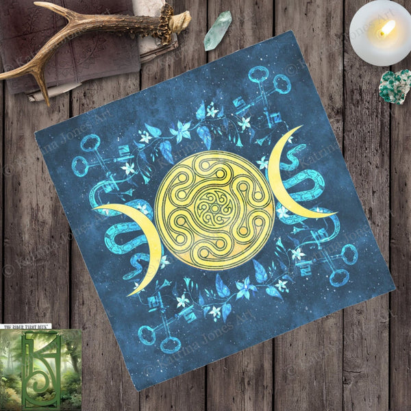 Goddess Hecate Altar Cloth - Witchy Pagan Wicca Decor Square