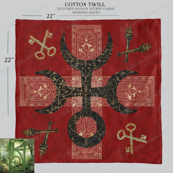 Hecate Symbol Altar Cloth - Witch Pagan Tarot Mat Decor Square