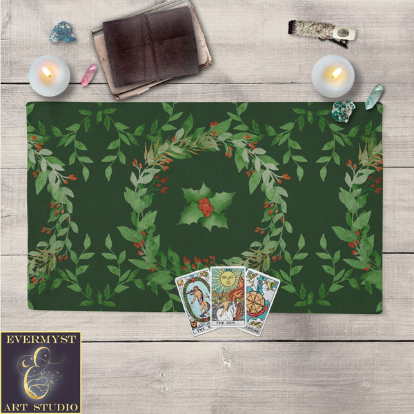 Holly Yule Altar Cloth Tarot Rectangle Rec