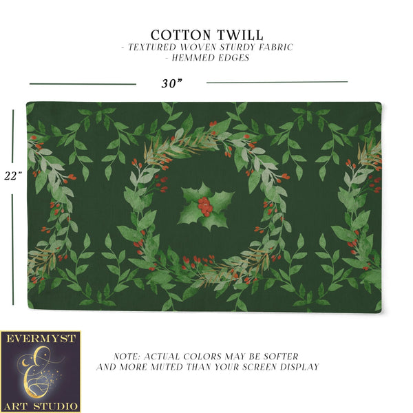 Holly Yule Altar Cloth Tarot Rectangle Rec