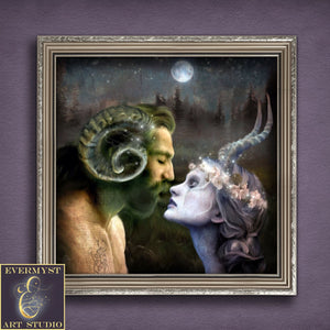 Horned God Canvas Art Fantasy Print Goddess Mythic