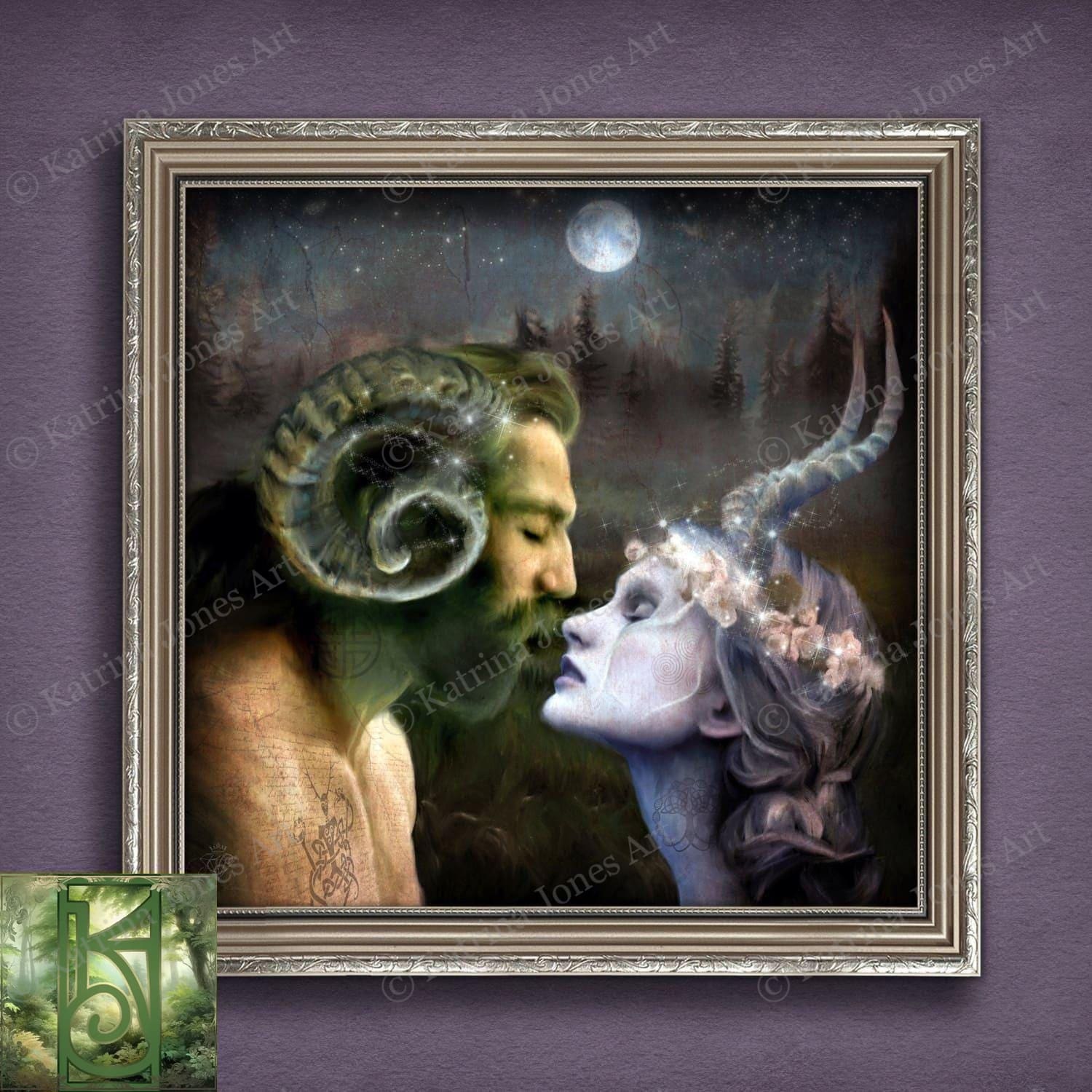 Horned God Canvas Art Fantasy Print Goddess Mythic