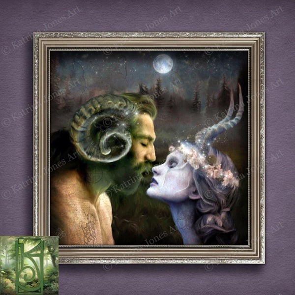 Horned God Canvas Art Fantasy Print Goddess Mythic