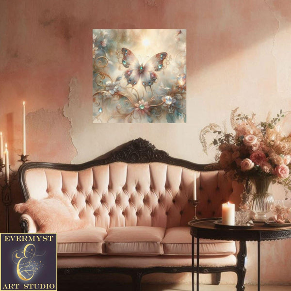 Enchanted Animal Spirit Butterfly Painting Art Print