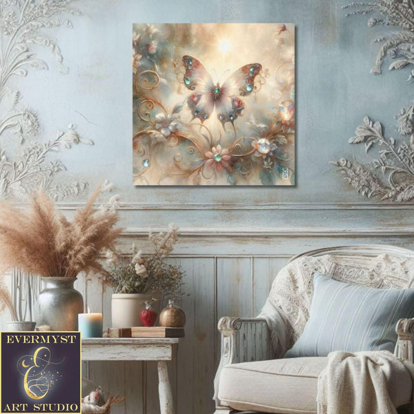 Enchanted Animal Spirit Butterfly Painting Art Print