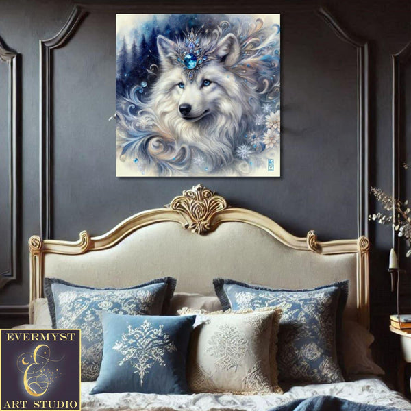 Enchanted Animal Spirit Wolf Painting Art Print