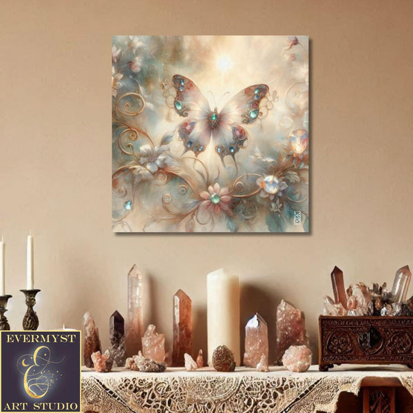 Enchanted Animal Spirit Butterfly Painting Art Print