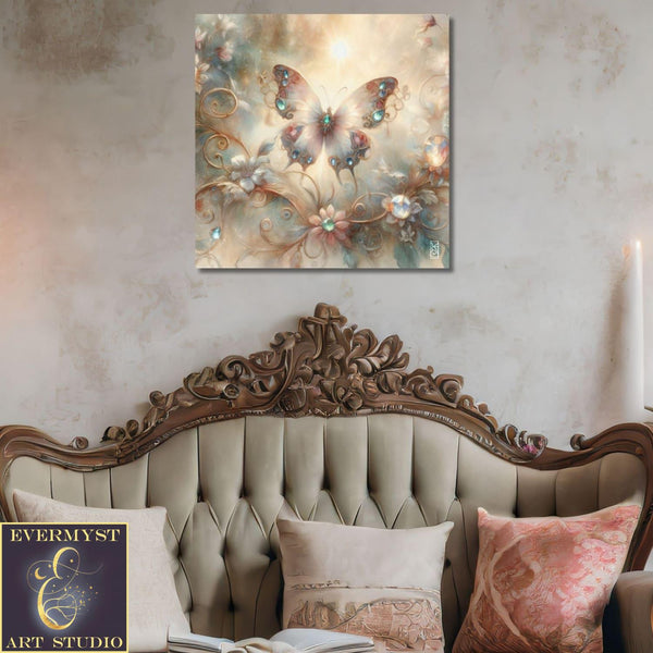 Enchanted Animal Spirit Butterfly Painting Art Print