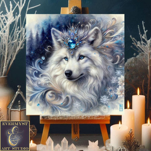 Enchanted Animal Spirit Wolf Painting Art Print