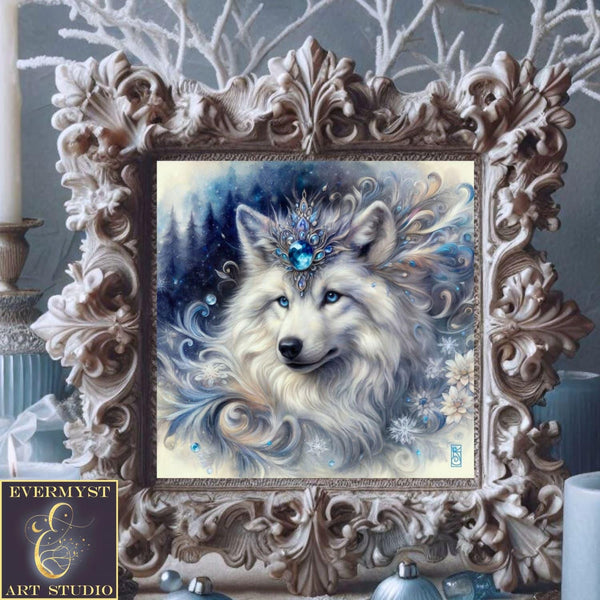 Enchanted Animal Spirit Wolf Painting Art Print