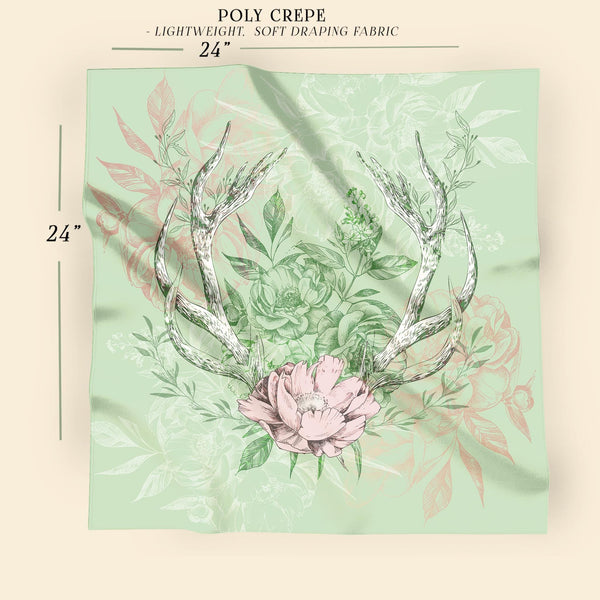 a drawing of a deer&#39;s antlers and flowers