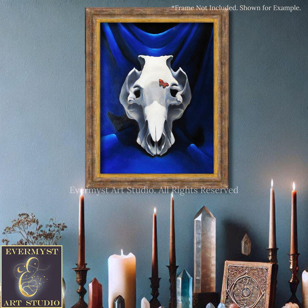 Animal Skull Signed Art Print - Skull Painting Artwork - Signed by Artist Art - Modern Fine Art Still Life Painting