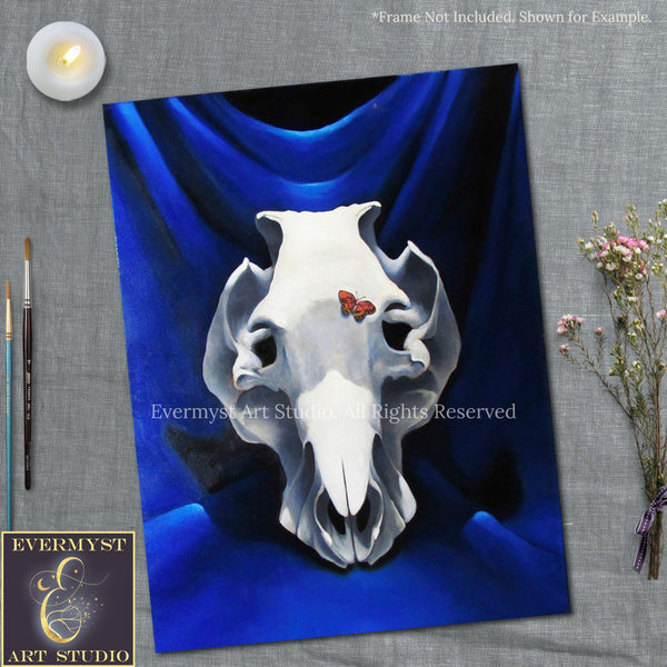 Animal Skull Signed Art Print - Skull Painting Artwork - Signed by Artist Art - Modern Fine Art Still Life Painting