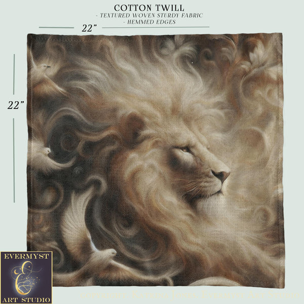 Lion Altar Cloth or Tarot Mat - Animal Wildlife Altar Tarot Witch Decor