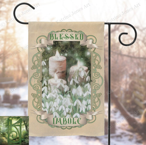 Imbolc Garden Flag - Blessed Wicca Pagan Spring Decoration