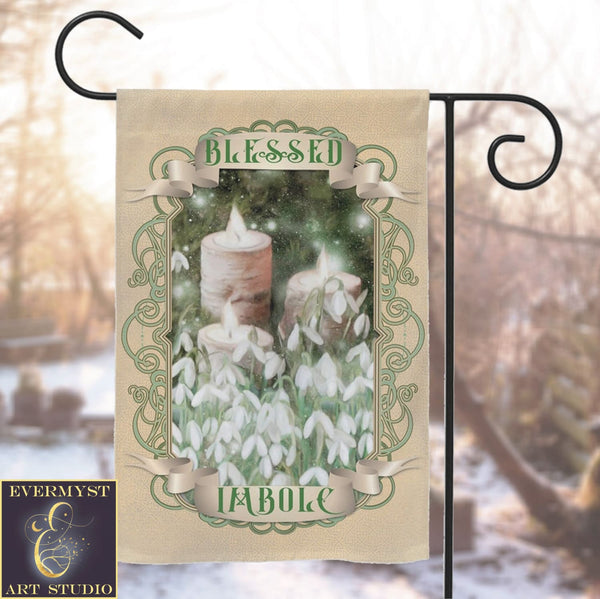 Imbolc Garden Flag - Blessed Wicca Pagan Spring Decoration