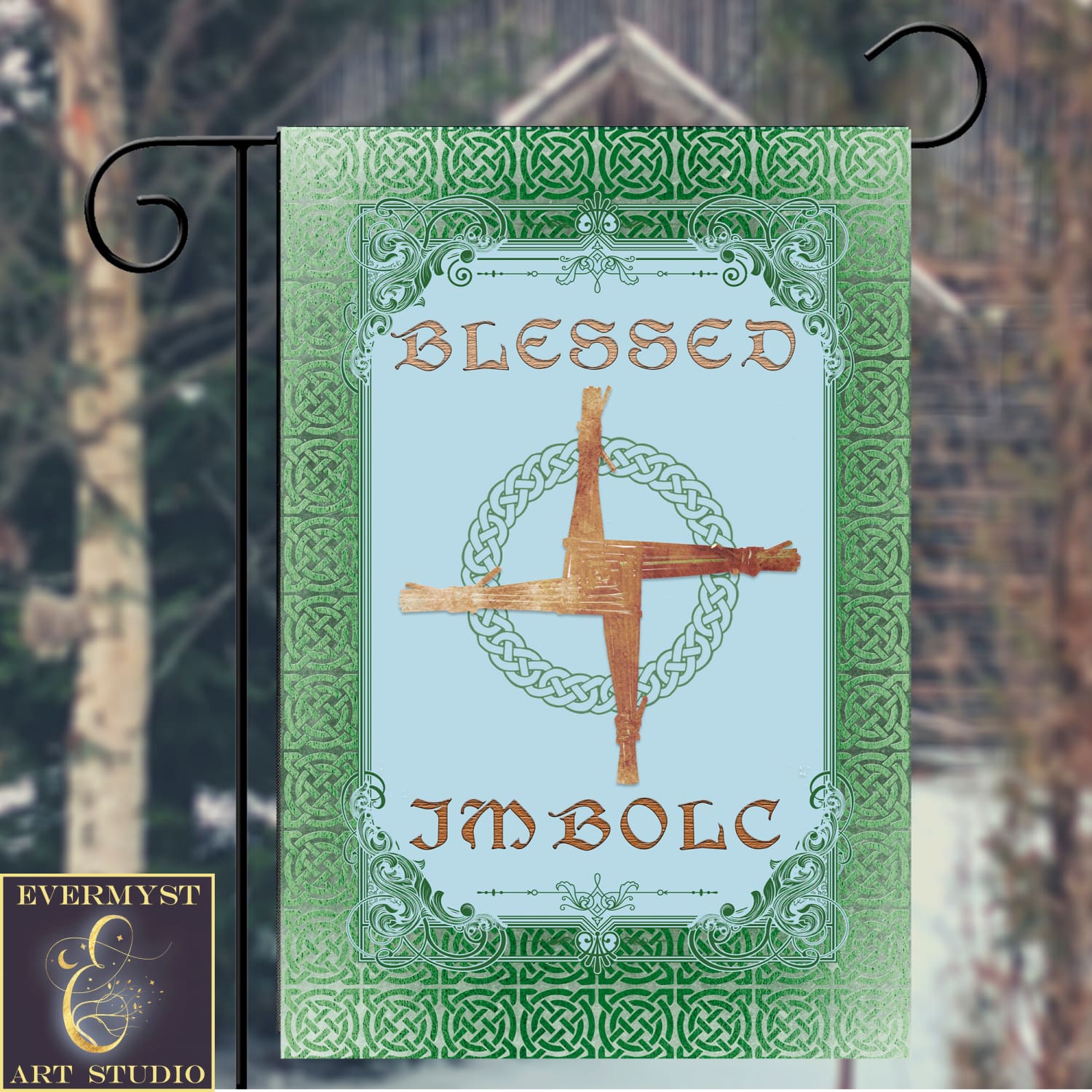 Imbolc Garden Flag - Pagan Celtic Spring Decor Single / 12X18 Inch