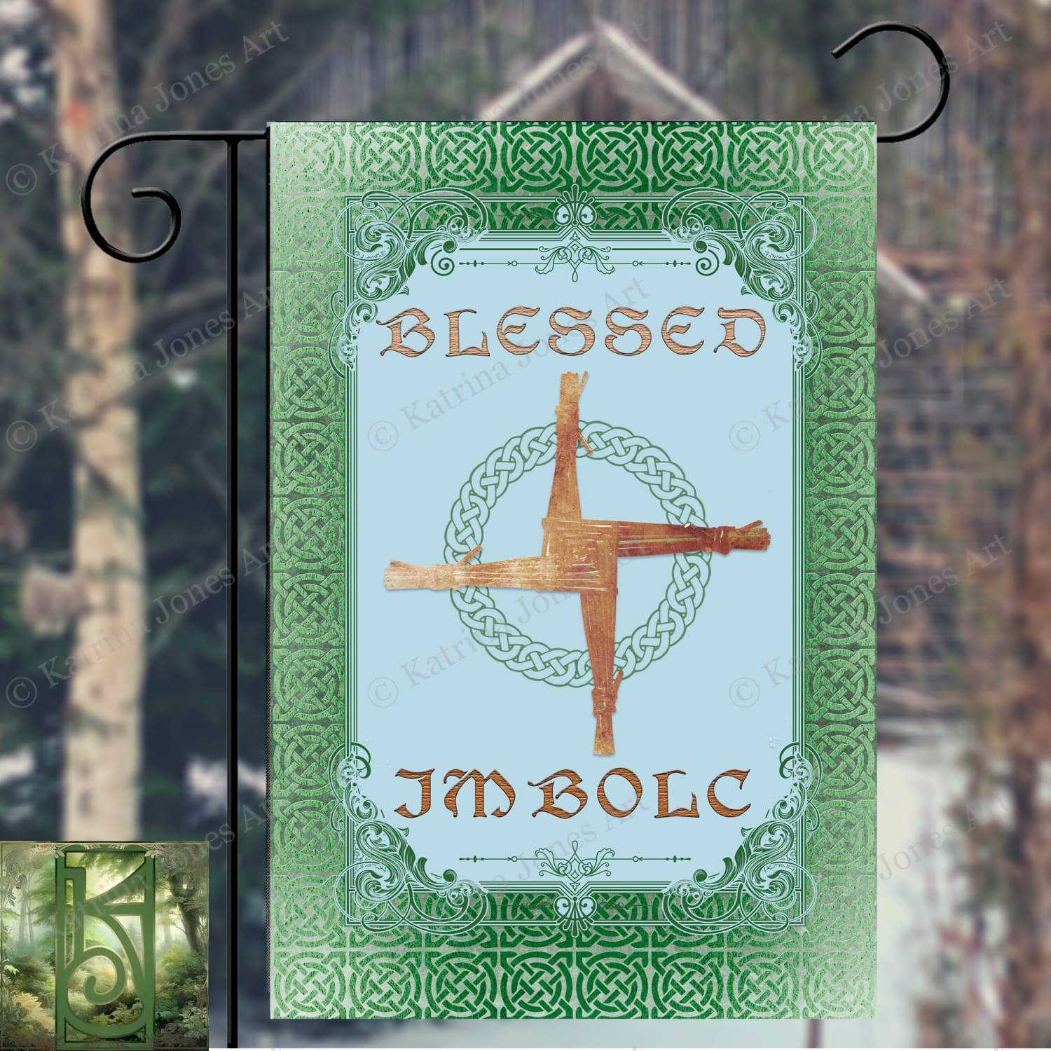Imbolc Garden Flag - Pagan Celtic Spring Decor Single / 12X18 Inch