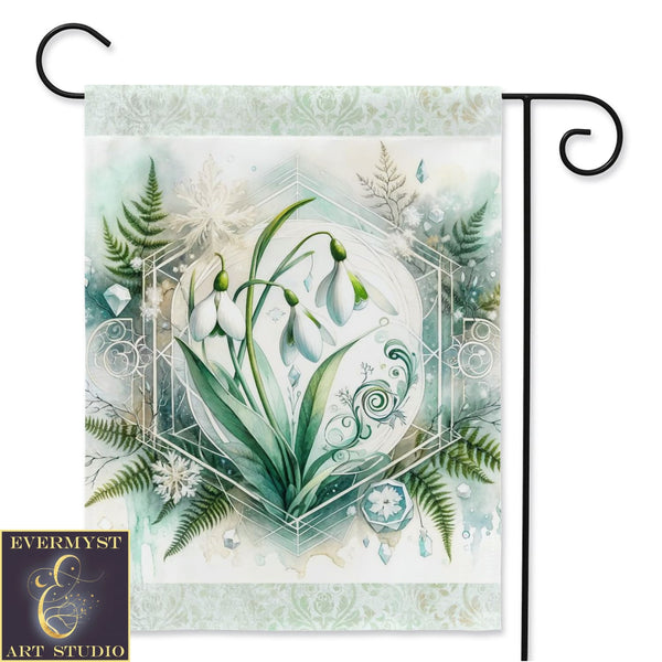 Imbolc Garden Flag Snowdrop Flowers Pagan Yard Banner Sign Decoration Spring Wicca Welcome Decor