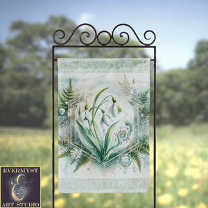 Imbolc Garden Flag Snowdrop Flowers Pagan Yard Banner Sign Decoration Spring Wicca Welcome Decor