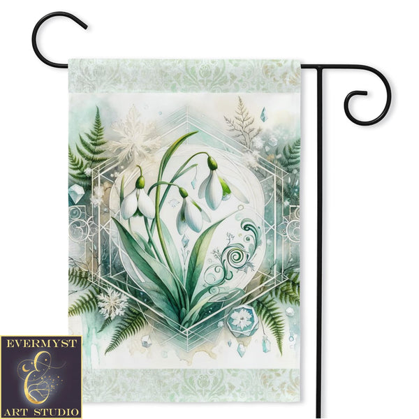 Imbolc Garden Flag Snowdrop Flowers Pagan Yard Banner Sign Decoration Spring Wicca Welcome Decor