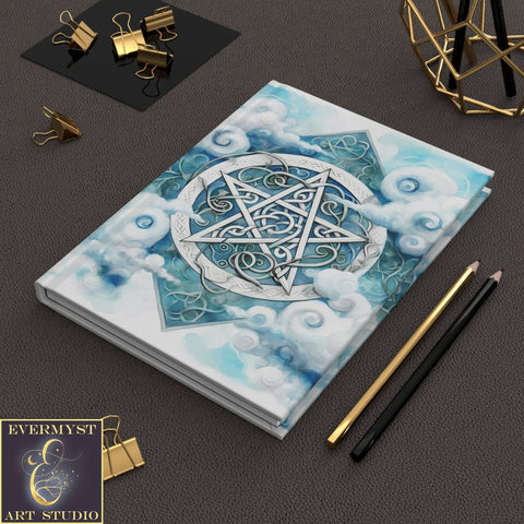 Journal Hardcover Note Book Element Of Air Pentacle Wicca Pagan Witch Ruled Blank Writing Elements