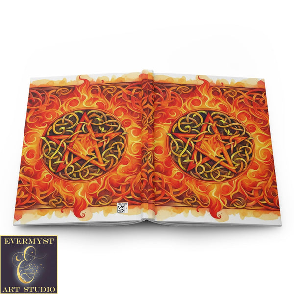 Journal Hardcover Note Book Element Of Fire Pentacle Wicca Pagan Witch Ruled Blank Writing Elements