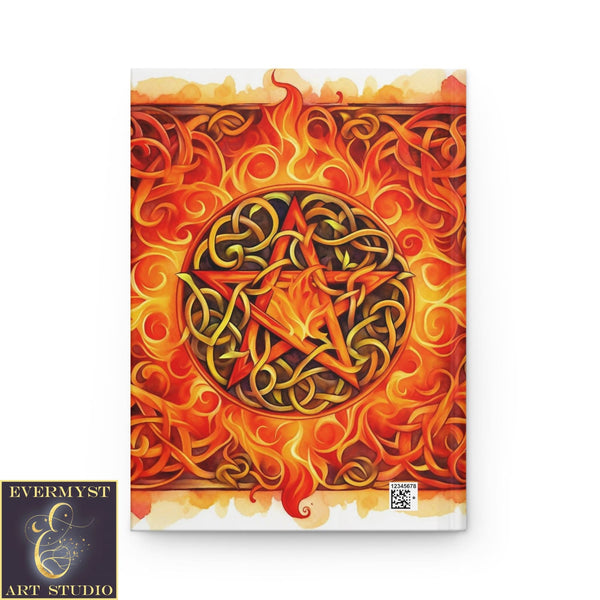 Journal Hardcover Note Book Element Of Fire Pentacle Wicca Pagan Witch Ruled Blank Writing Elements